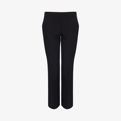 Alexander Mcqueen Leaf Crepe Cigarette Trouser In Black