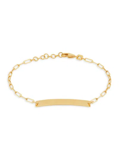 Saks Fifth Avenue Women's 14k Yellow Gold Id Bar Paperclip Chain Bracelet