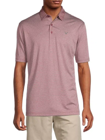 Callaway Men's Striped Polo In Rhododendron