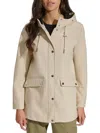 Dkny Women's Hooded Long-sleeve Water-resistant Raincoat In Shell