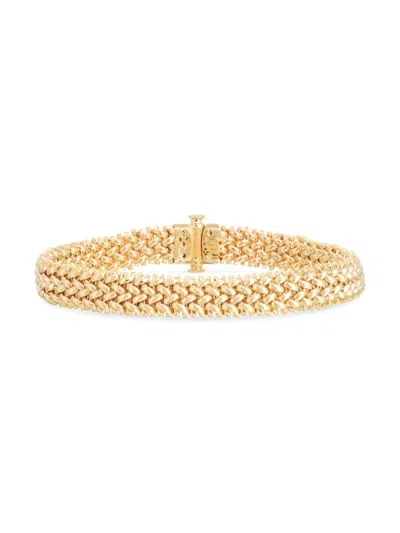 Saks Fifth Avenue Made In Italy Women's 14k Yellow Gold Braided Chain Bracelet