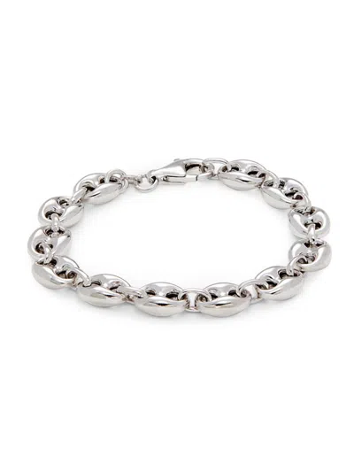 Saks Fifth Avenue Made In Italy Women's Rhodium Plated Sterling Silver Mariner Link Bracelet