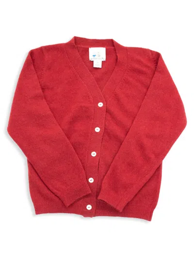 Portolano Little Kid's Cashmere Cardigan In Red