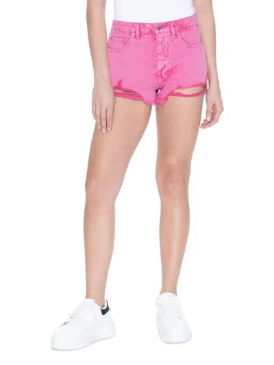 Blue Revival Women's Wild Free Denim Shorts In Pink