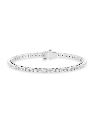 Saks Fifth Avenue Women's 14k White Gold & 5 Tcw Round Natural Diamond Tennis Bracelet