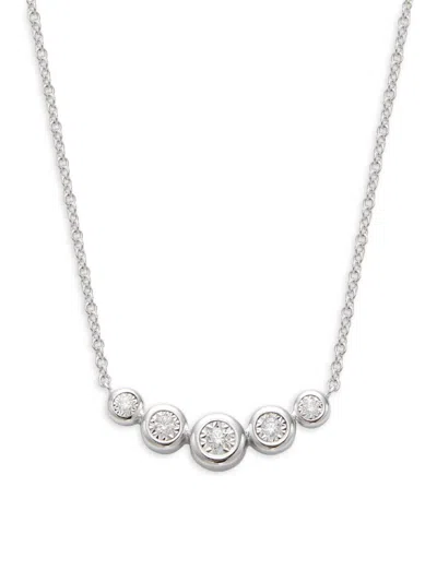 Saks Fifth Avenue Women's 14k White Gold & 0.13 Tcw Diamond Pendant Necklace/18"