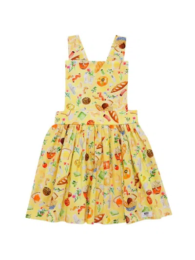 Worthy Threads Baby Girl's & Little Girl's Carbo Load Pinafore Dress In Yellow