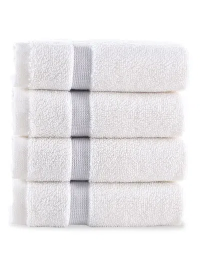 Brooks Brothers 4-piece Wash Cloth Set In Silver