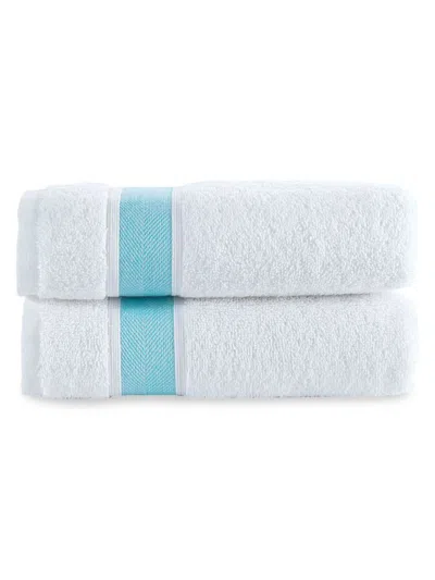 Brooks Brothers Kids' 2-piece Turkish Cotton Hand Towel Set In Sea Glass