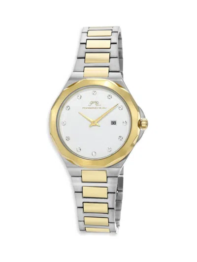 Porsamo Bleu Women's Victoria 35.5mm Two-tone Stainless Steel & Crystal Bracelet Watch In Sapphire