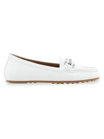 Aerosoles Women's Day Drive Faux Leather Loafers In White