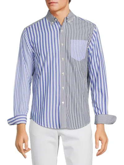 Alex Mill Mixed Stripe Shirt In Blue Multi