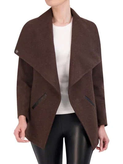 Ookie & Lala Women's Wool Blend Jacket In Dark Brown
