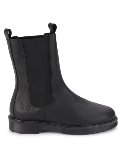 Valentino By Mario Valentino Stacey Monogram Leather Boot In Black