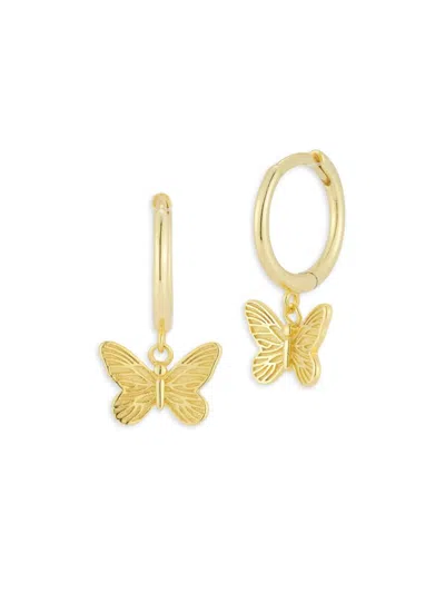 Chloe & Madison Women's 14k Goldplated Sterling Silver Butterfly Huggie Earrings