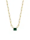 Chloe & Madison Women's 14k Goldplated Sterling Silver & Cubic Zirconia Paperclip Necklace