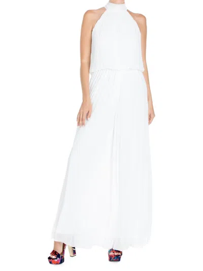 Meghan La Wild Orchid Pleated Jumpsuit In White