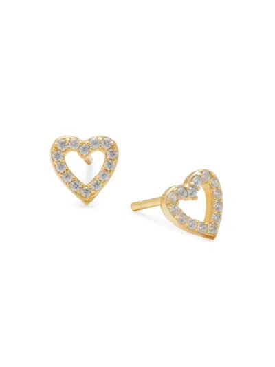 Shashi Women's Eros 14k Goldplated Sterling Silver & Cubic Zirconia Heart Stud Earrings
