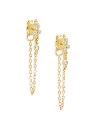 Shashi Women's 14k Goldplated Sterling Silver & Cubic Zirconia Chain Drop Earrings