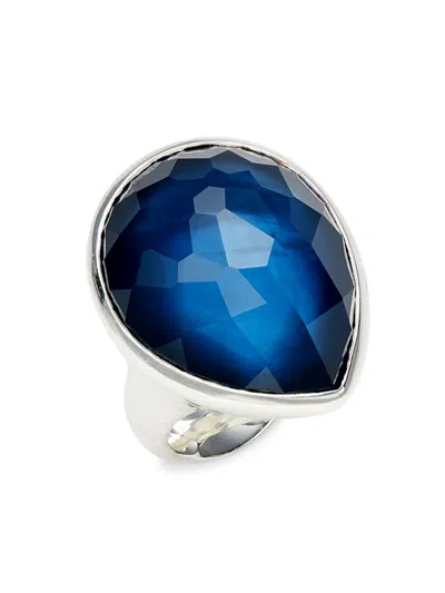 Ippolita Women's 925 Wonder Silver, Mother Of Pearl & Rock Crystal Teardrop Ring