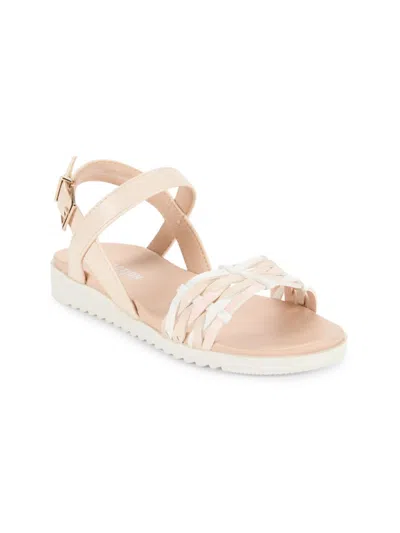 Kenneth Cole New York Kids' Little And Big Girls Lotus Oaklee Open Toe Ankle Strap Sandals In Blush