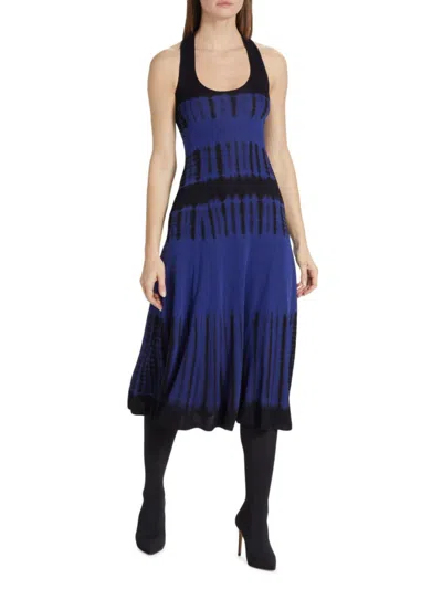 Proenza Schouler Women's Tie-dye Knit Midi-dress In Cobalt Multi