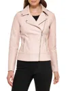 Guess Women's Asymmetric Faux-leather Moto Jacket In Blush Pink