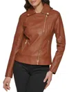 Guess Faux Leather Asymmetrical Moto Jacket In Cognac