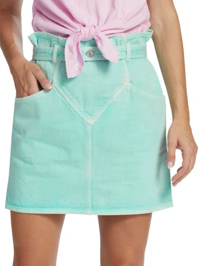 Isabel Marant Women's Sanila Mini Denim Skirt In Aqua