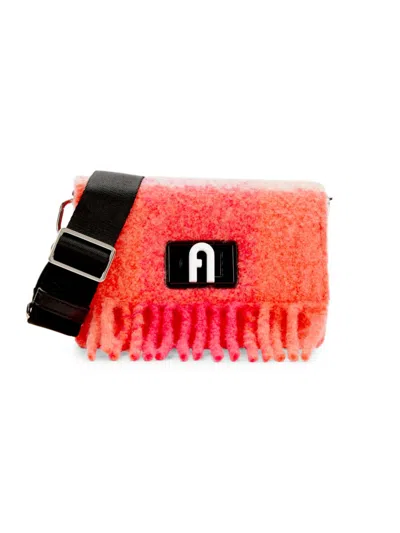 Furla Women's Logo Faux Fur Crossbody Bag In Grena