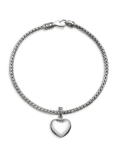 John Hardy Women's Classic Chain Silver Heart Charm Bracelet