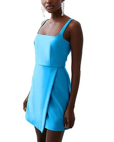 French Connection Whisper Sleeveless Mini Dress In Blue Moon