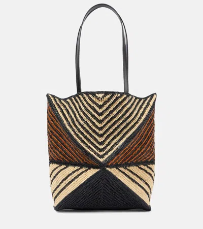 Loewe Paula's Ibiza Puzzle Fold Medium Raffia Tote Bag In Neutrals