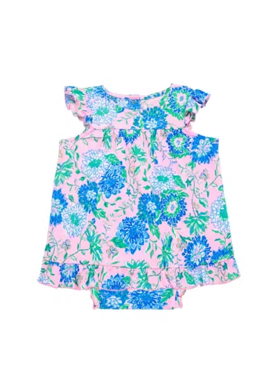 Lilly Pulitzer Baby Girl's Cecily Floral Ruffle-trim Dress & Bloomers Set In Pink Multi