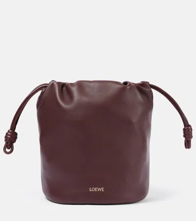 Loewe Paula's Ibiza Flamenco Small Leather Bucket Bag In Gold
