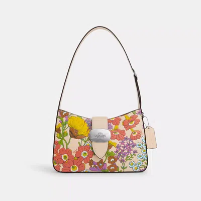 Coach Eliza Shoulder Bag With Floral Print In White