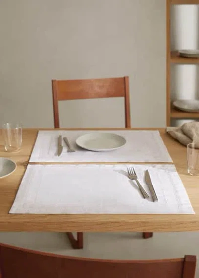 Mango Home Stitching 100% Linen Placemat Off White