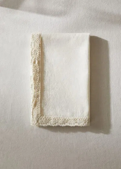 Mango Home Pack Of Two Lace Napkins Off White