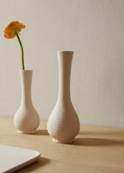 Mango Home Textured Metalic Vase Off White