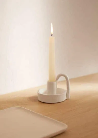 Mango Home Aluminum Candle Holder Off White