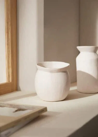 Mango Home Metalic Vase Off White