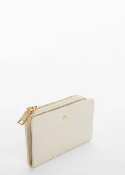 Mango Embossed Wallet With Logo White