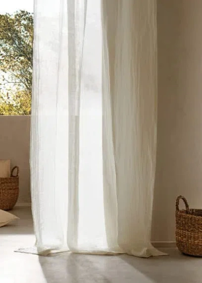 Mango Home 100% Curtain Linen 145x260cm Off White In Neutral