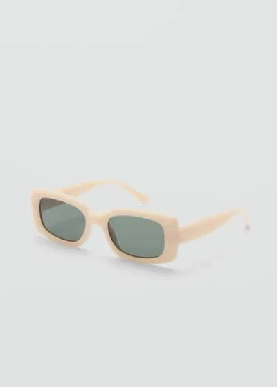 Mango Acetate Frame Sunglasses White