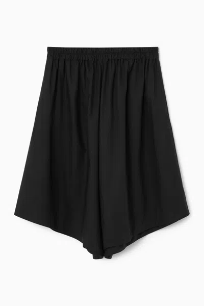 Cos Gathered Wide-leg Shorts In Black