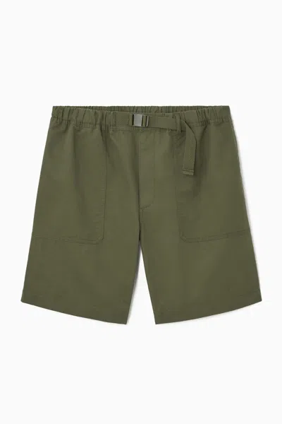 Cos Buckled Utility Shorts In Green