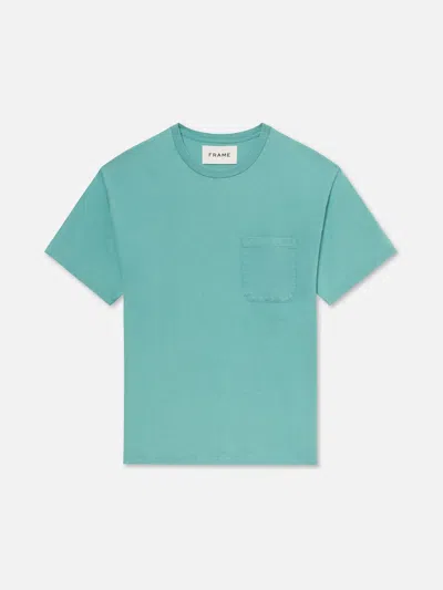 Frame Vintage T-shirt Aqua Blue Cotton In Green