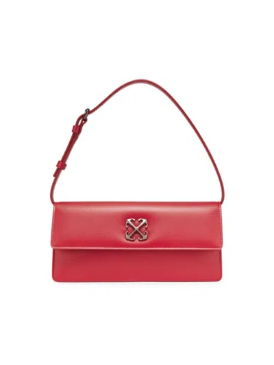 Off-white Women's Jitney 1.0 Leather Shoulder Bag In Brick Red