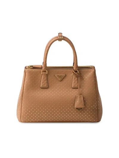 Prada Large  Galleria Leather Bag In Beige Khaki
