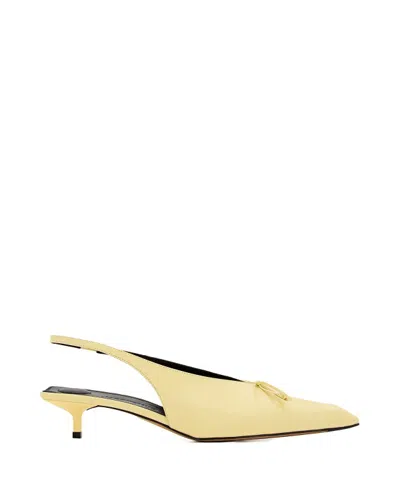 Jacquemus 40mm Duelo B Leather Slingback Heels In Yellow